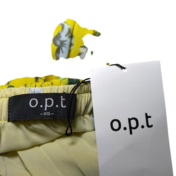 O.P.T. Yellow Floral Off Shoulder Tiered Ruffle Midi Dress XS NWT - Picture 5 of 6